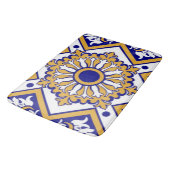 Portuguese Blue Yellow Mediterranean Floral  バスマット (アングル)
