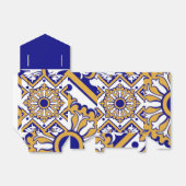 Portuguese Blue Yellow Mediterranean Floral フェイバーボックス (折り畳みなし)