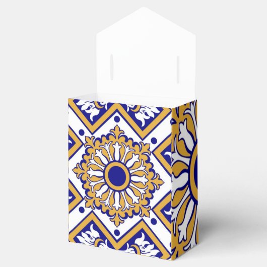 Portuguese Blue Yellow Mediterranean Floral フェイバーボックス (オープン)