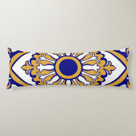 Portuguese Blue Yellow Mediterranean Floral ボディピロー
