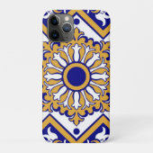 Portuguese Blue Yellow Mediterranean Floral  Case-Mate iPhoneケース (裏)