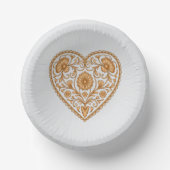 Portuguese Filigree Heart Paper Plate – Elegant Go ペーパーボウル (正面)