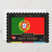 Portuguese Flag & Happy New Year/Best Wishes シーズンカード (正面)