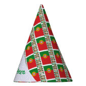 Portuguese Flag Tiled Personalized Paper パーティーハット (右)