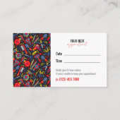 Portuguese Folk Blue & Red Appointment Reminder 名刺 (裏面)