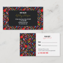 Portuguese Folk Blue & Red Appointment Reminder 名刺