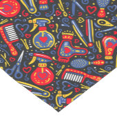 Portuguese folk hair icons — black, red & blue ショートテーブルランナー (コーナー)