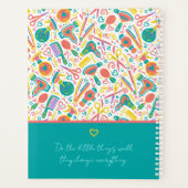 Portuguese folk hair — teal with coral & mustard プランナー手帳 (裏面)