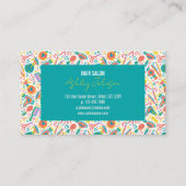 Portuguese Folk Teal & Coral Appointment Reminder 名刺 (正面)