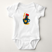 Portuguese Galo de Barcelos Coffee Baby Bodysuit –