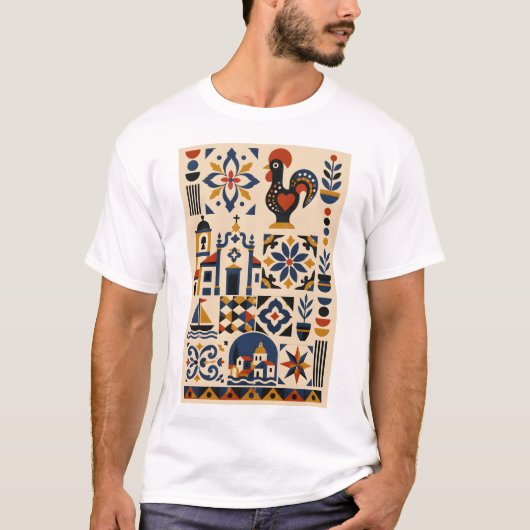 Portuguese Heritage – Geometric Art T-Shirt Tシャツ (正面)