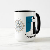Portuguese Lighthouse Mug – Modern Farol Art Coffe マグカップ (正面右)