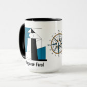 Portuguese Lighthouse Mug – Modern Farol Art Coffe マグカップ (正面左)