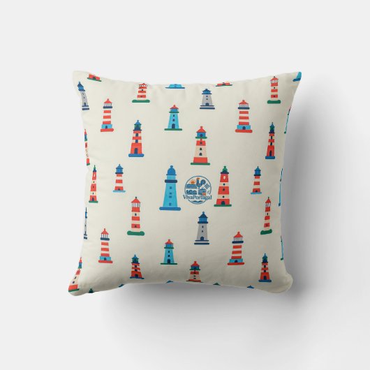 Portuguese Lighthouse Pattern Throw Pillow – Coast クッション (裏面)