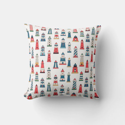 Portuguese Lighthouse Pattern Throw Pillow – Coast クッション (正面)