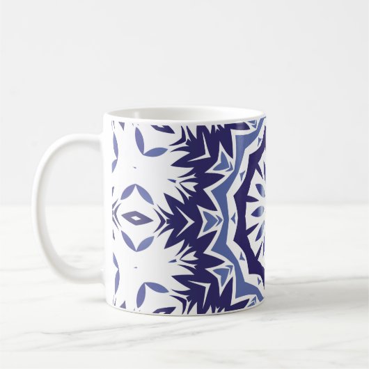 Portuguese ornamental azulejo ceramic. Minimal des コーヒーマグカップ (左)