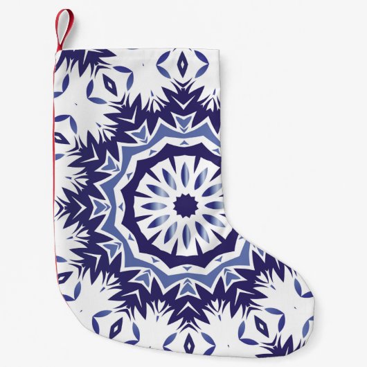 Portuguese ornamental azulejo ceramic. Minimal des スモールクリスマスストッキング (正面)