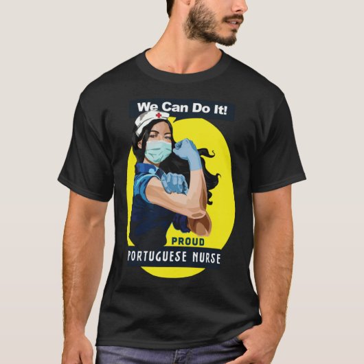 Portuguese Proud Frontline Worker Rosie Riveter Nu Tシャツ (正面)