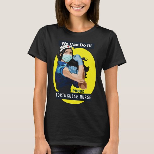 Portuguese Proud Frontline Worker Rosie Riveter Nu Tシャツ (正面)