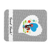 Portuguese rooster with black polka dots マグネット (横)