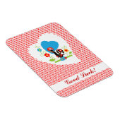 Portuguese rooster with red polka dots マグネット (右側)