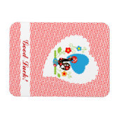 Portuguese rooster with red polka dots マグネット (横)