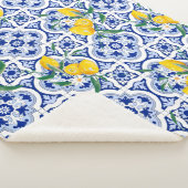 Portuguese tiles,lemons,fruits,summer art        シェルパブランケット (3/4)