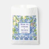 Portuguese Tiles Lemons Mediterranean Wedding フェイバーバッグ (正面)