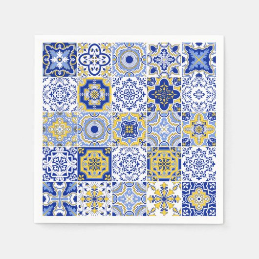 Portuguese Tiles Pattern スタンダードカクテルナプキン (正面)