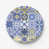 Portuguese Tiles Pattern  ペーパープレート (正面)