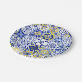 Portuguese Tiles Pattern  ペーパープレート (アングル)