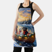 Portuguese Water Dog Christmas Boat Holiday エプロン (インサイチュ)
