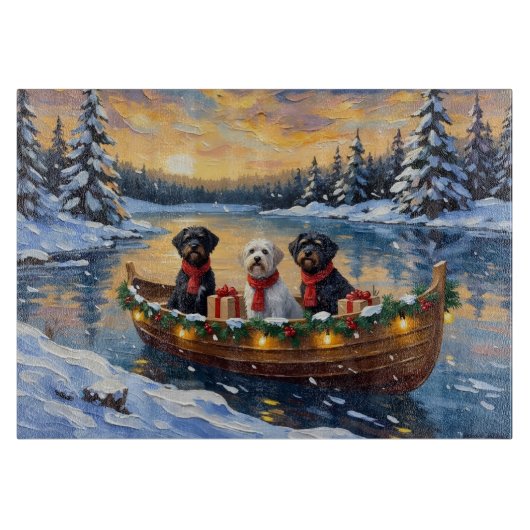 Portuguese Water Dog Christmas Boat Holiday カッティングボード (正面)