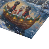 Portuguese Water Dog Christmas Boat Holiday カッティングボード (角)