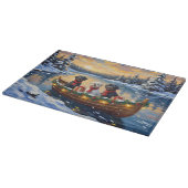 Portuguese Water Dog Christmas Boat Holiday カッティングボード (角)