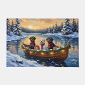 Portuguese Water Dog Christmas Boat Holiday ドアマット (正面)