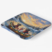 Portuguese Water Dog Christmas Boat Holiday ペーパープレート (傾斜あり)