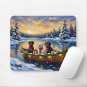 Portuguese Water Dog Christmas Boat Holiday マウスパッド (マウス)