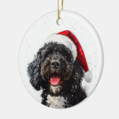 Portuguese Water Dog Christmas Personalized セラミックオーナメント (左)