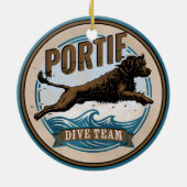 Portuguese Water Dog - Dive Team セラミックオーナメント (裏面)