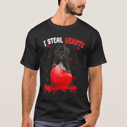 Portuguese Water Dog Dog I Steal Hearts Cute Valen Tシャツ (正面)