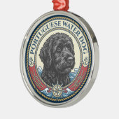 Portuguese Water Dog - Portie メタルオーナメント (左)