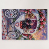 Portuguese Water Dog Valentine's Day ジグソーパズル (横)