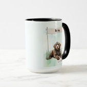 Portuguese Water Dog Watercolor Personalized Dog マグカップ (正面右)