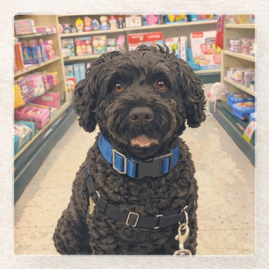 Portuguese Water Dogs Anime Anemi Glass Coaster ガラスコースター (正面)