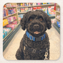 Portuguese Water Dogs Anime Anemi Paper Coasters スクエアペーパーコースター