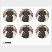 Portuguese Water Dogs Cute Anime Sticker ラウンドシール (シート)