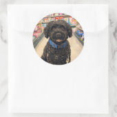 Portuguese Water Dogs Cute Anime Sticker ラウンドシール (バッグ)