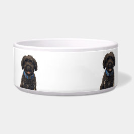 Portuguese Water Dogs Cute Dog Ceramic Pet Bowl ボウル