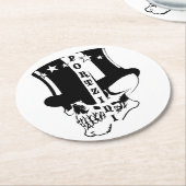 Portzini Skull Untersetzer ラウンドペーパーコースター (アングル)